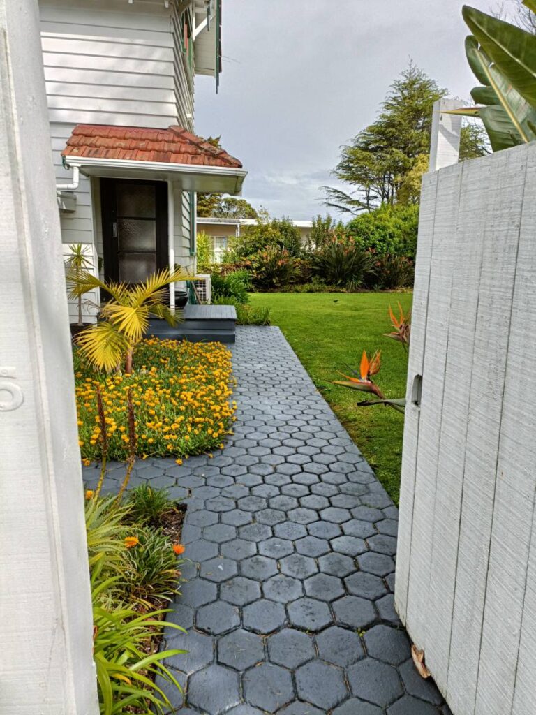 stamped concrete path new plymouth