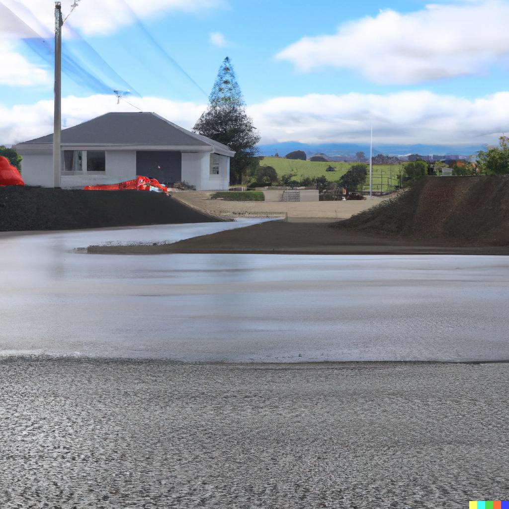 photo of a brand new concrete driveway in new zealand