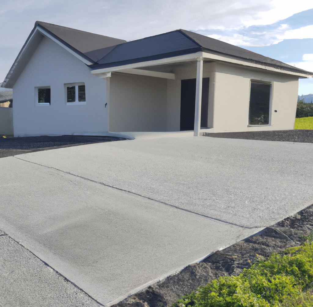 A-realistic-photo-of-a-new-concrete-driveway-attached-to-a-new-Zealand-style-house